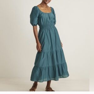 Vineyard  Vines Mallard Blue Tiered Smocked-Waist Maxi Dress NWT